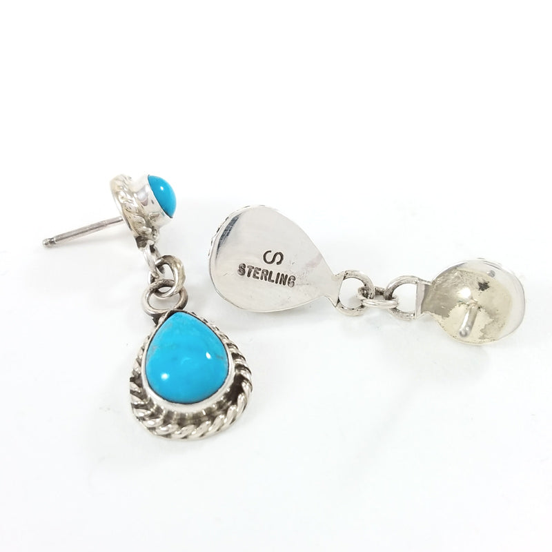 Sheila Becenti turquoise sterling silver earrings. 