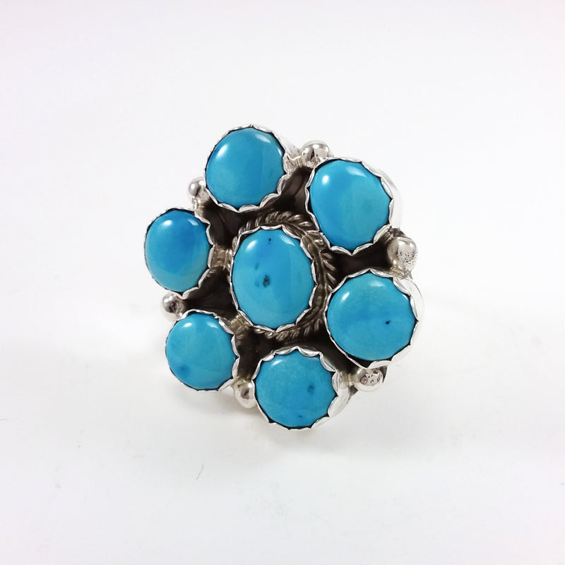 Large Turquoise Cluster Ring by Farlene Spencer