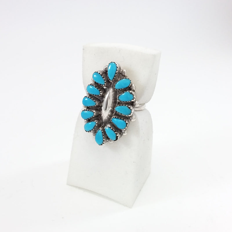 Mary Ann & Felix Chavez Zuni turquoise sterling silver ring.