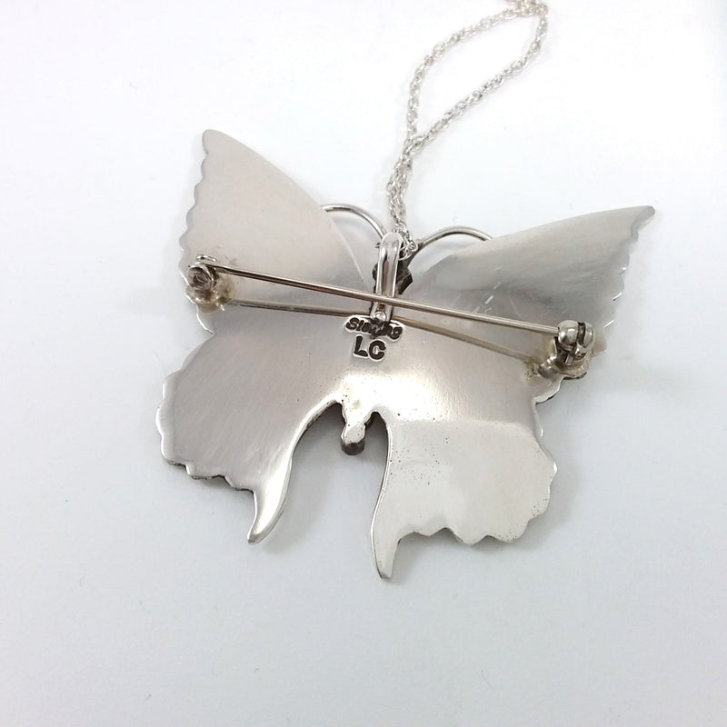 Navajo sterling silver butterfly pin/pendant.