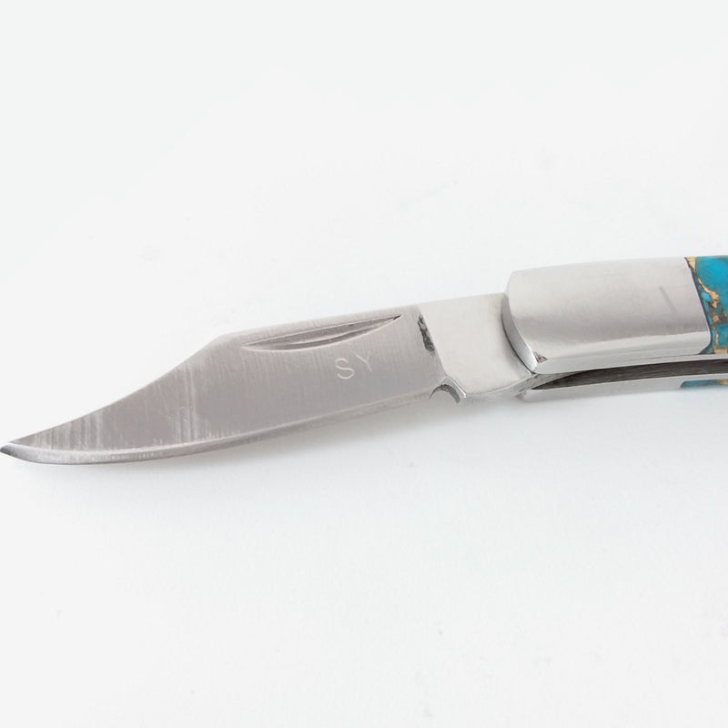 Navajo Turquoise Knife by Stewart Yellowhorse