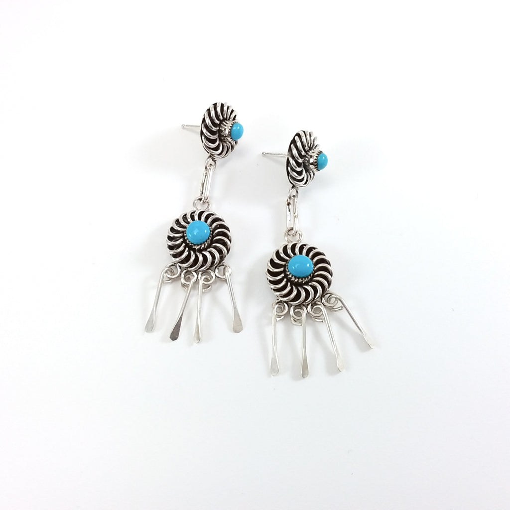 Al Lementino Zuni turquoise sterling silver earrings.