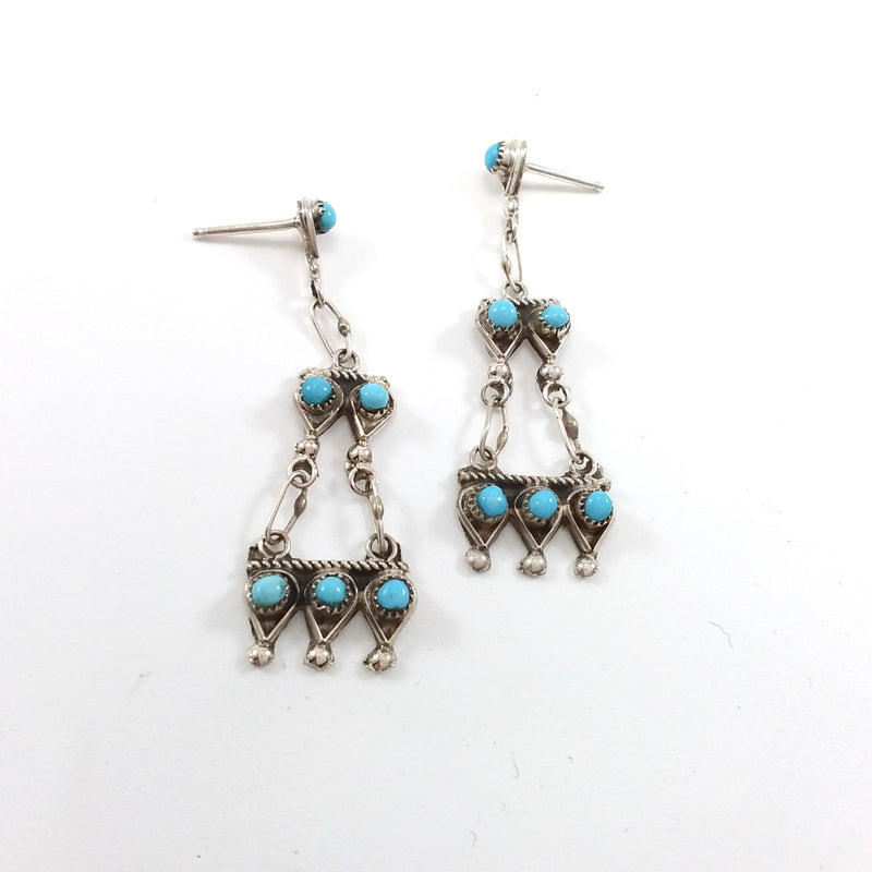 Zuni Waylon Johnson turquoise sterling silver earrings.