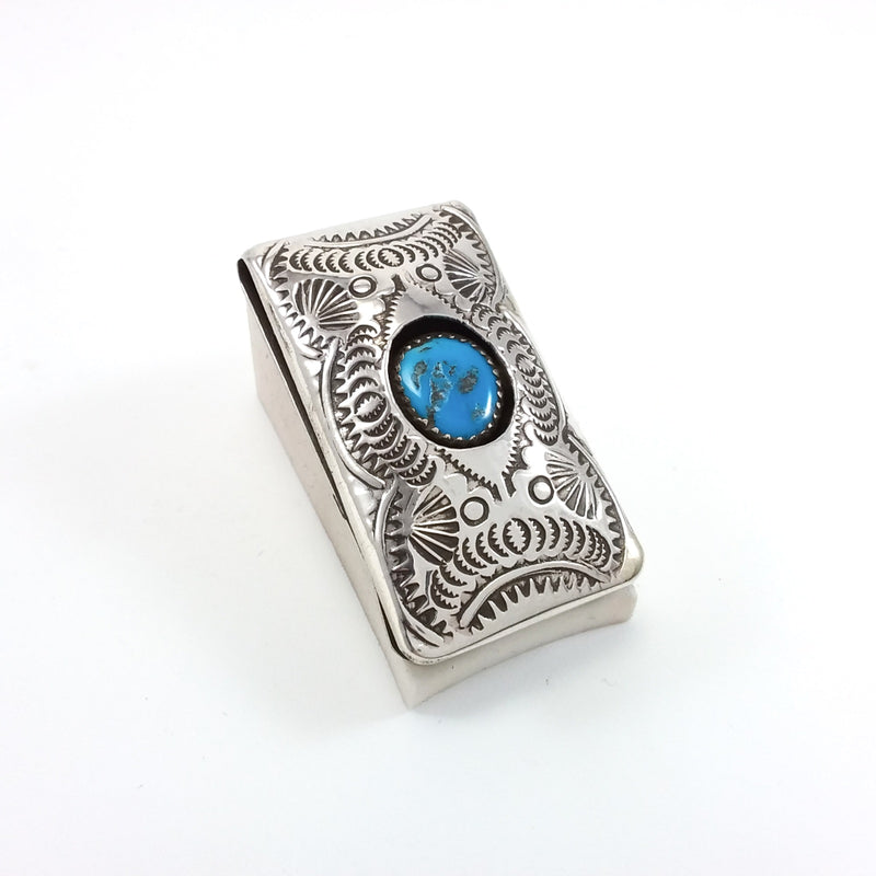 Shirley Skeets Turquoise/Silver Stamp Money Clip