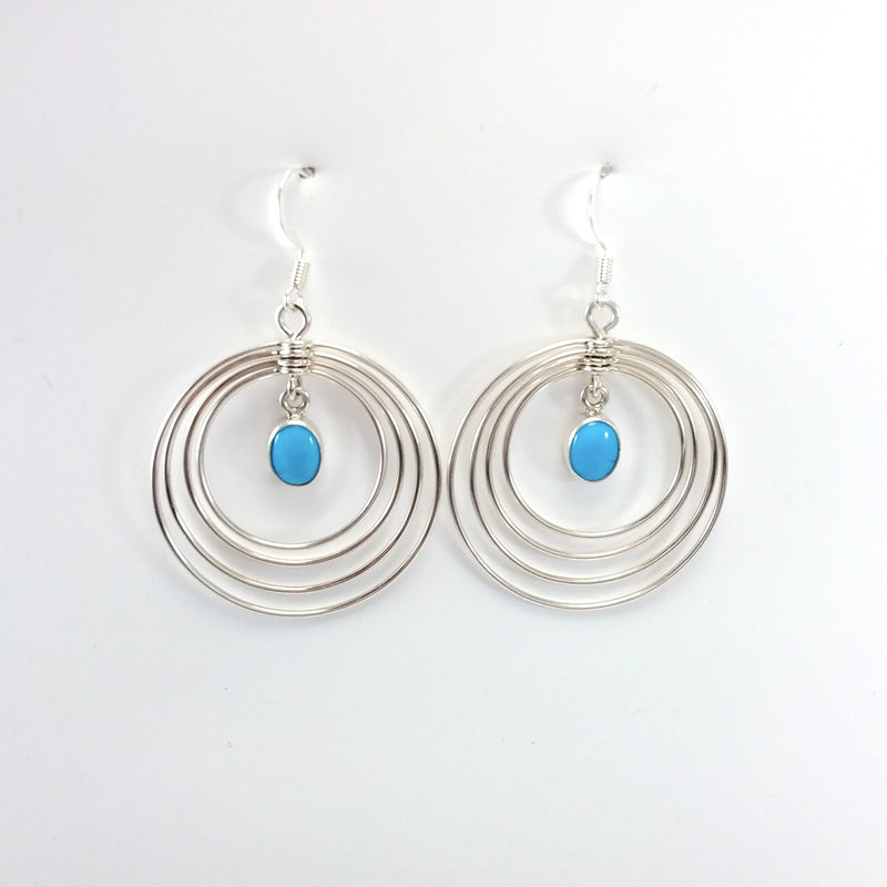 Navajo Edith Kee turqioise sterling silver earrings.
