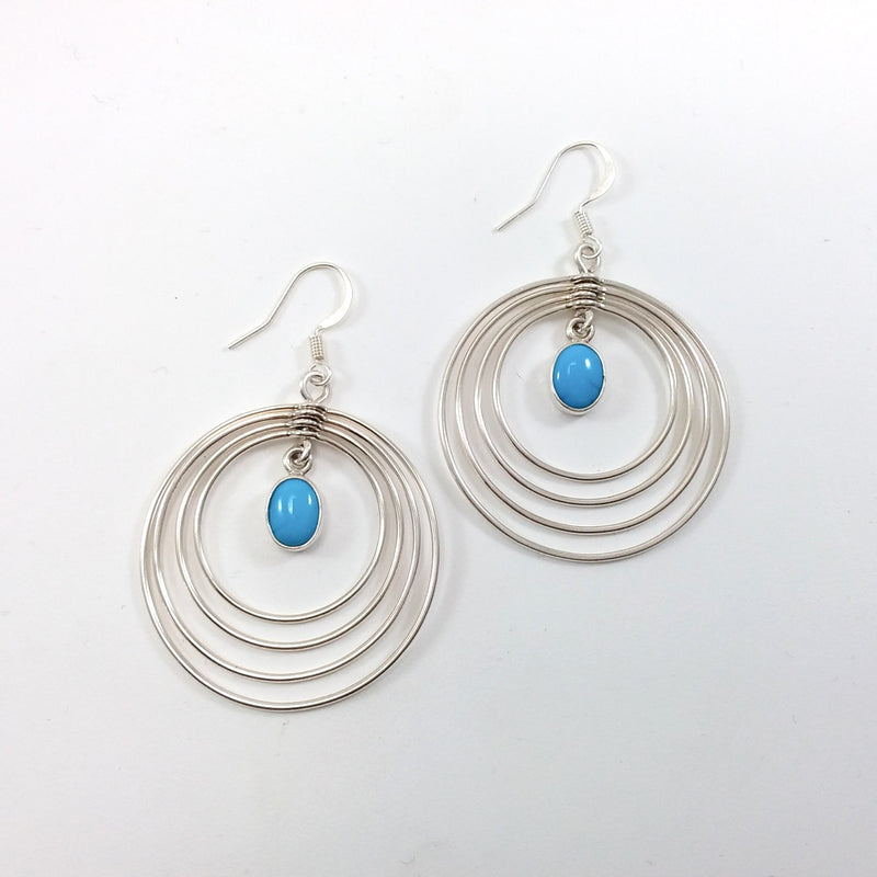 Navajo Edith Kee turqioise sterling silver earrings.