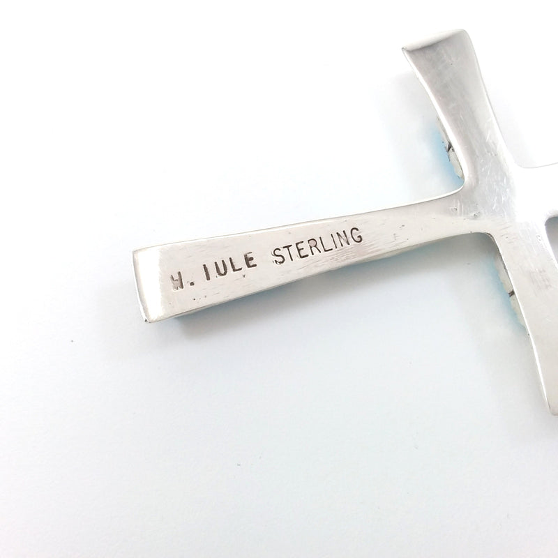 Marilyn Lule turquoise sterling silver cross pendant.