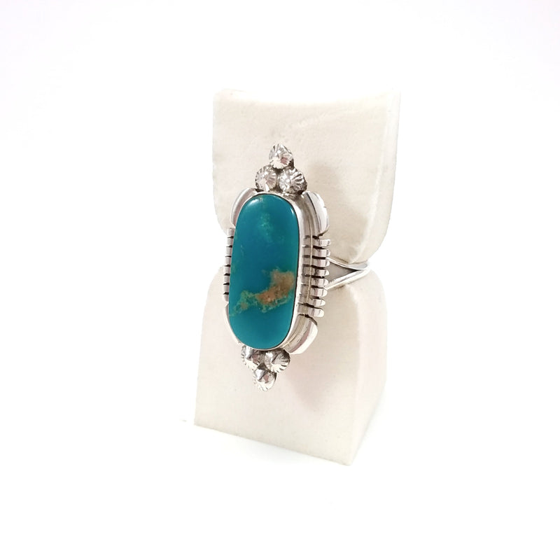 Marie Bahe Navajo turquoise sterling silver ring. Small Turquoise Ring, Indian Southwest Native American Jewelry