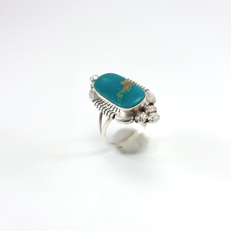 Marie Bahe Navajo turquoise sterling silver ring. Small Turquoise Ring, Indian Southwest Native American Jewelry