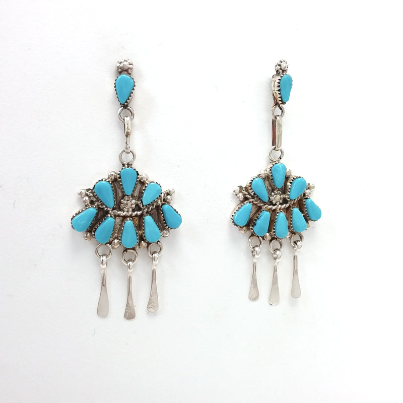 Zuni Florine Beyuka turquoise sterling silver earrings.