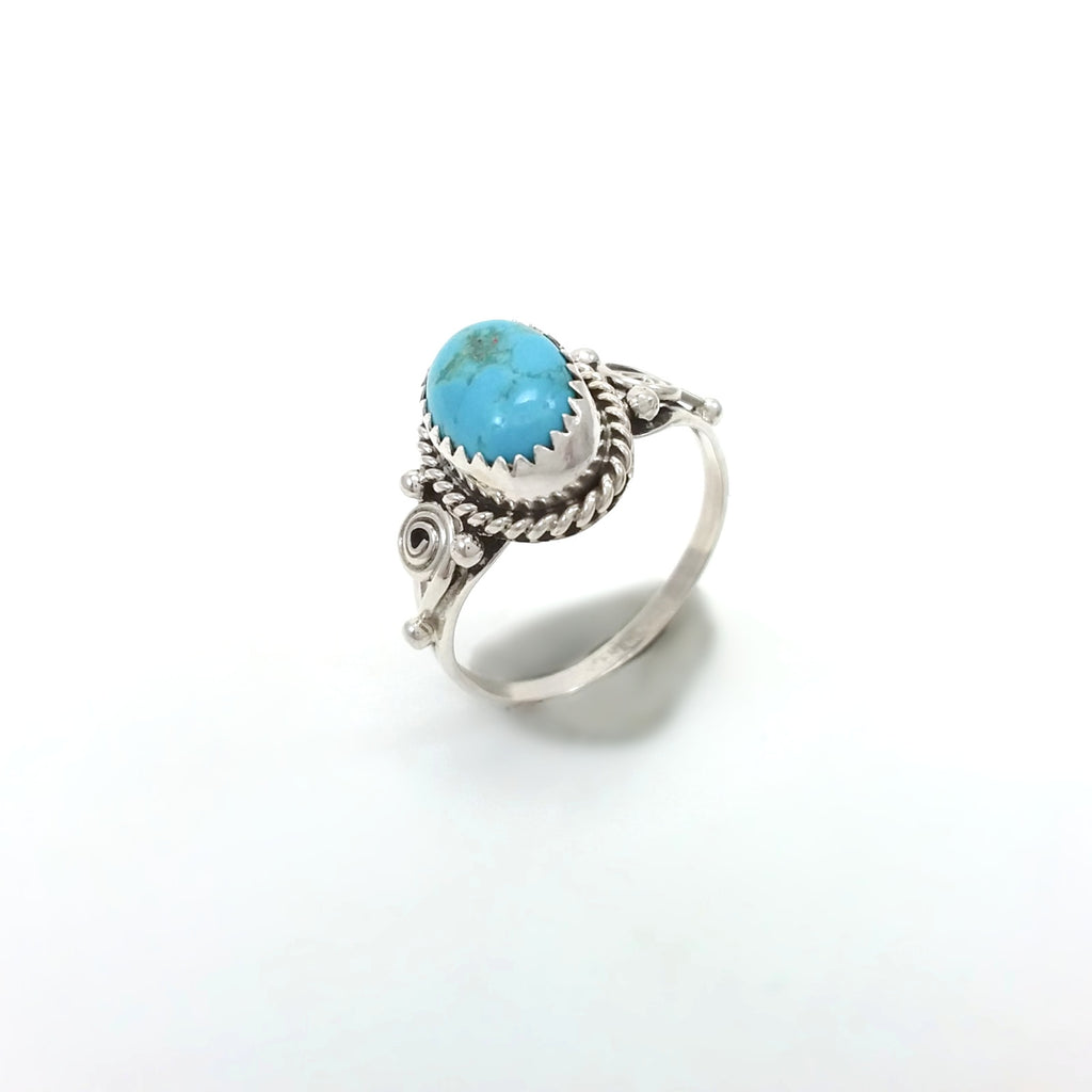 Freda Martinez Navajo turquoise sterling silver ring. Native American Indian Jewelry 9.25, Rings under 50