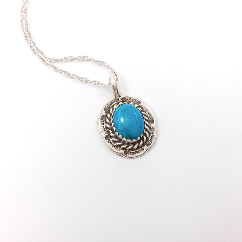 Freda Martinez turquoise sterling silver pendant.