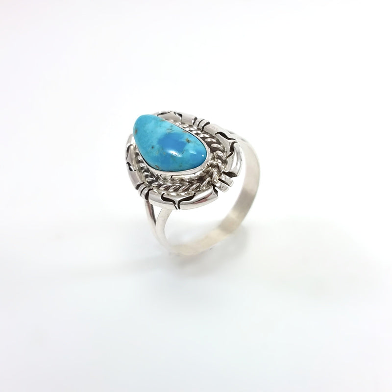  Ring, Sterling Silver, Turquoise Ring, Under 50, Gift for her Size 8.5