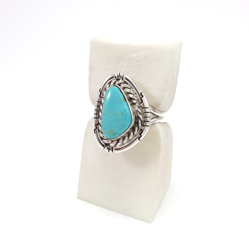 Native American Navajo Indian Jewelry, Davey Skeets Navajo Ring, Sterling Silver, Turquoise Ring, Under 50, Gift for her Size 8.5