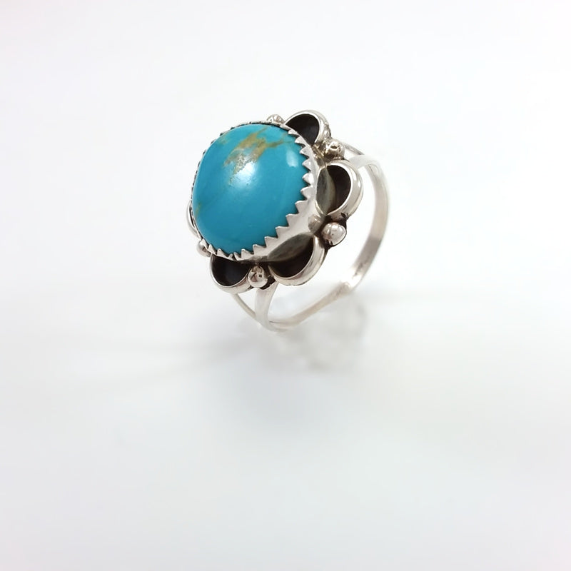 Turquoise Navajo Ring Soutwhest Native American Indian Jewlery Boho Chic size 8