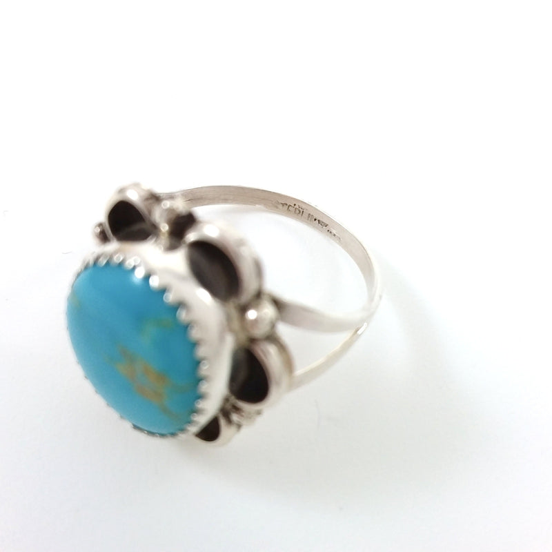 Turquoise Navajo Ring Soutwhest Native American Indian Jewlery Boho Chic size 8