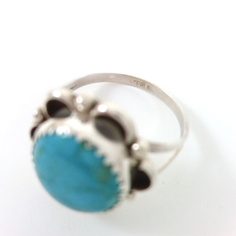 Flower Turquoise Ring by Freda Martinez