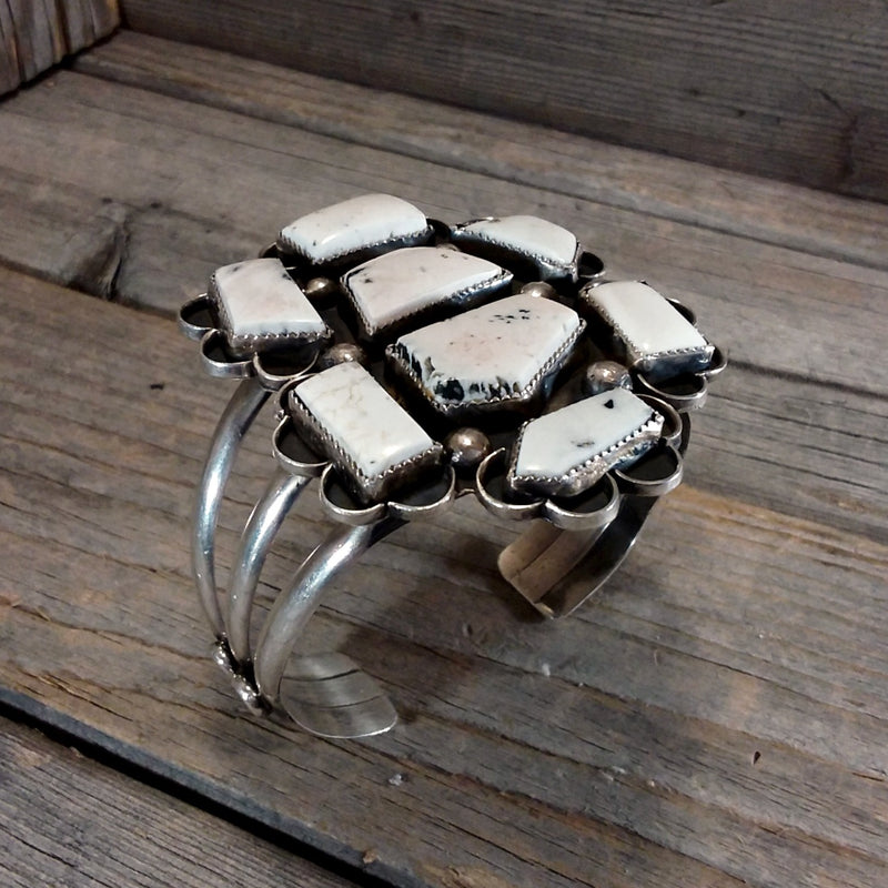 Navajo, white buffalo cuff, bracelet, Native American handcrafted cuff, Handmade Jewelry