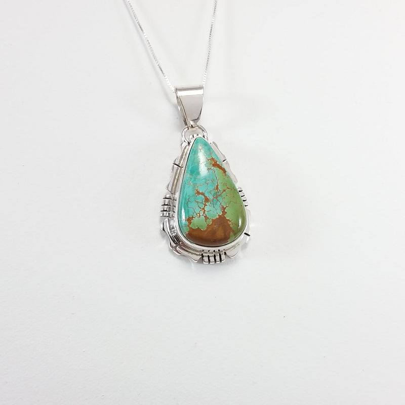 Navajo Royston turquoise sterling silver pendant