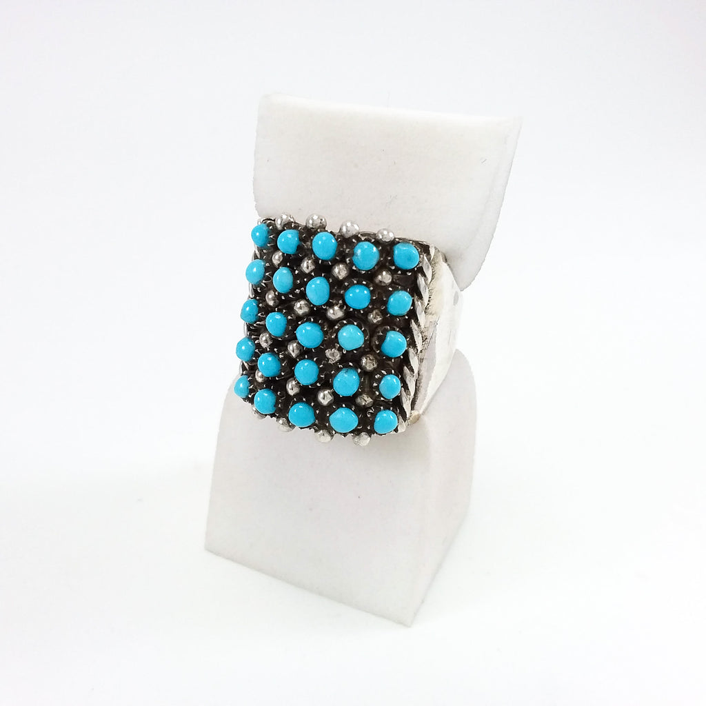 Turquoise Petit Point Ring by Peter Haldo III
