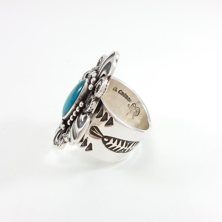 Turquoise Ring by Darrell Cadman – Santa Fe Silver Art