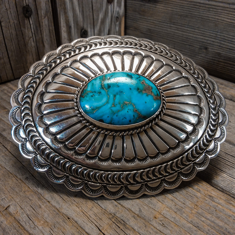 A.J. Platero Navajo turquoise sterling silver belt buckle. A.J. Platero Navajo turquoise sterling silver belt buckle, Cowboys Belt Buckle, Chunky Belt Buckle, navajo