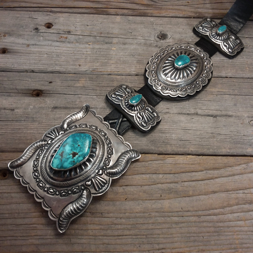 Turquoise Concho Belt by Terry Charlie