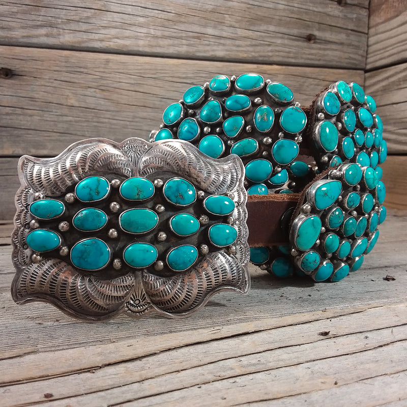 Turquoise Concho Belt by Dan Martinez