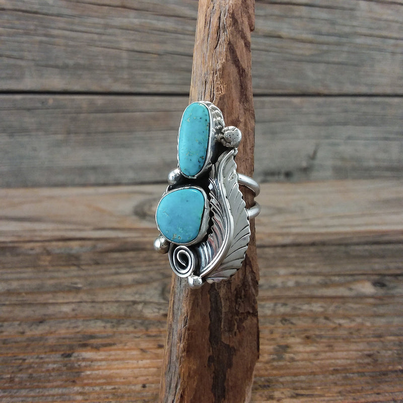 P. Lee Turquoise Feather Ring