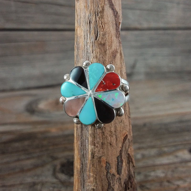 Navajo Light Turquoise Ring by Davey Skeets