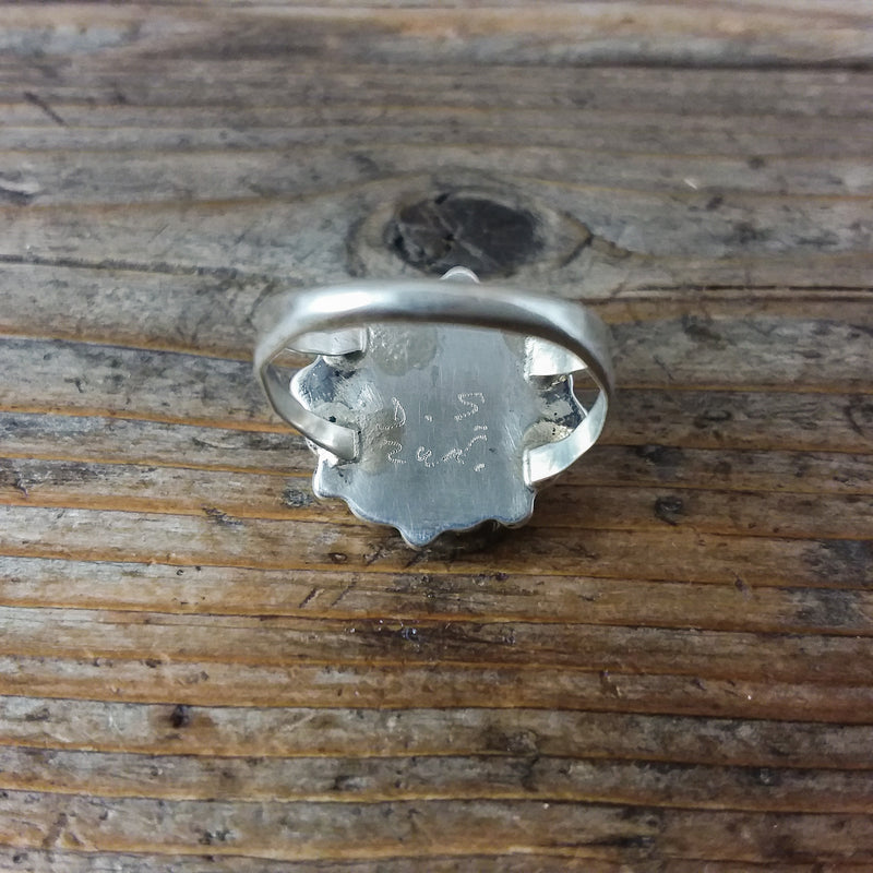 D.S. Zuni Inlay Clover Ring