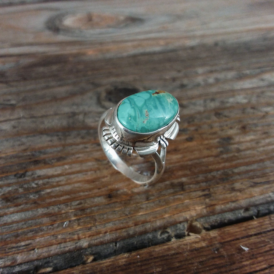 F.F. Navajo Turquoise Ring – Santa Fe Silver Art