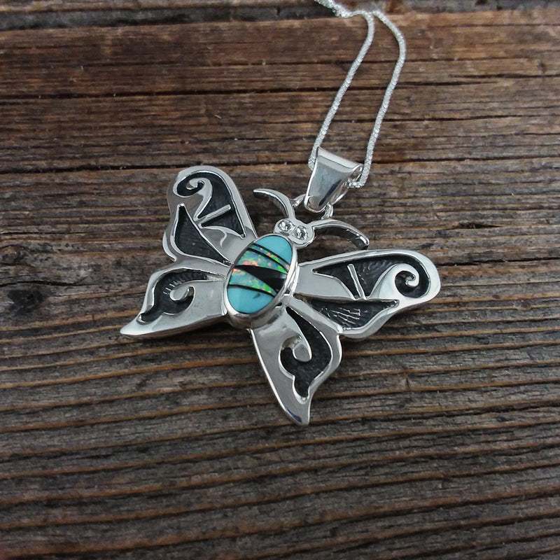 Charlie Bowie Butterfly Inlay Pendant