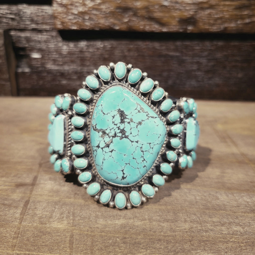 Kingman Turquoise Cuff Bracelet | Native American Indian | Anthony Skeets