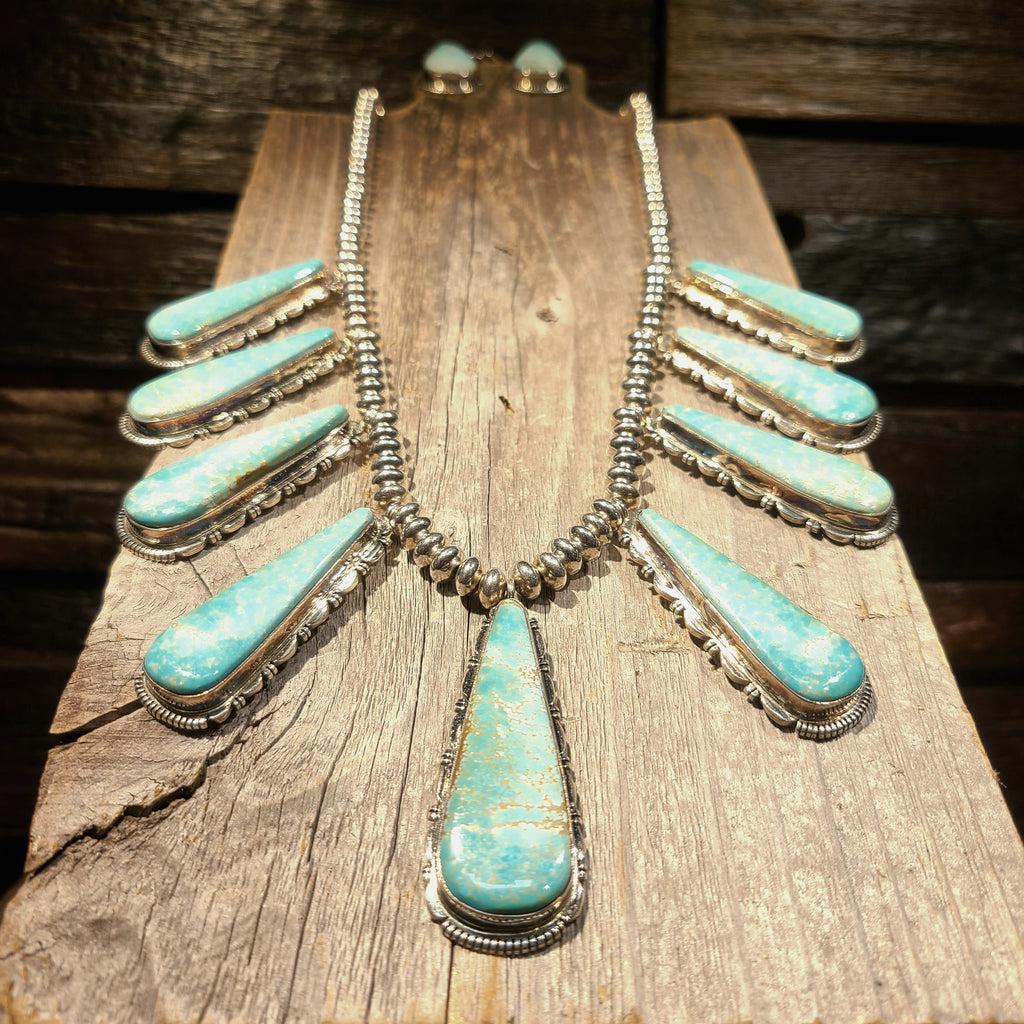 Turquoise & Sterling Silver Necklace | Artist Thomas Francisco | Native American Indian