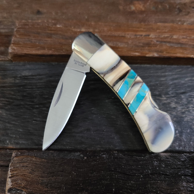 Mammoth Tusk & Turquoise Inlay Knife