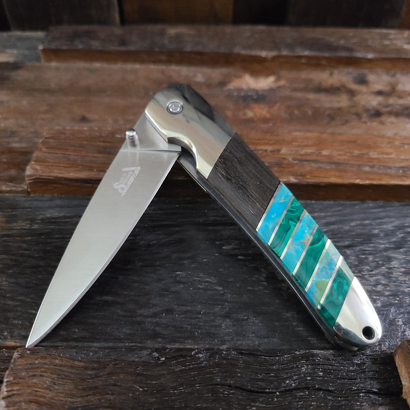 Malachite & Turquoise Inlay Knife