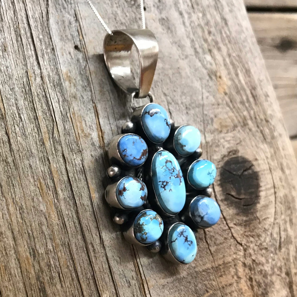 Golden Hill Turquoise Cluster Pendant