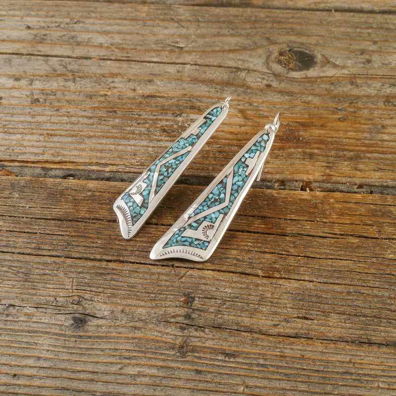 Charlie Singer Turquoise Inlay Earrings