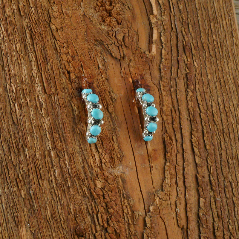Turquoise Five Cabochon Hook Earrings