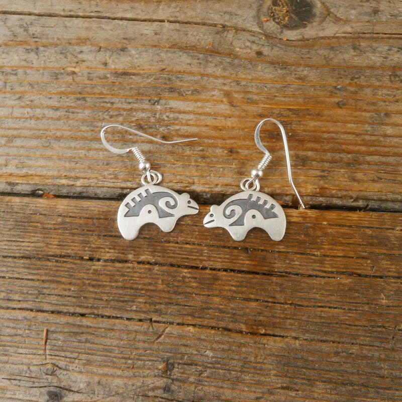 Silver Spirit Bear Earrings
