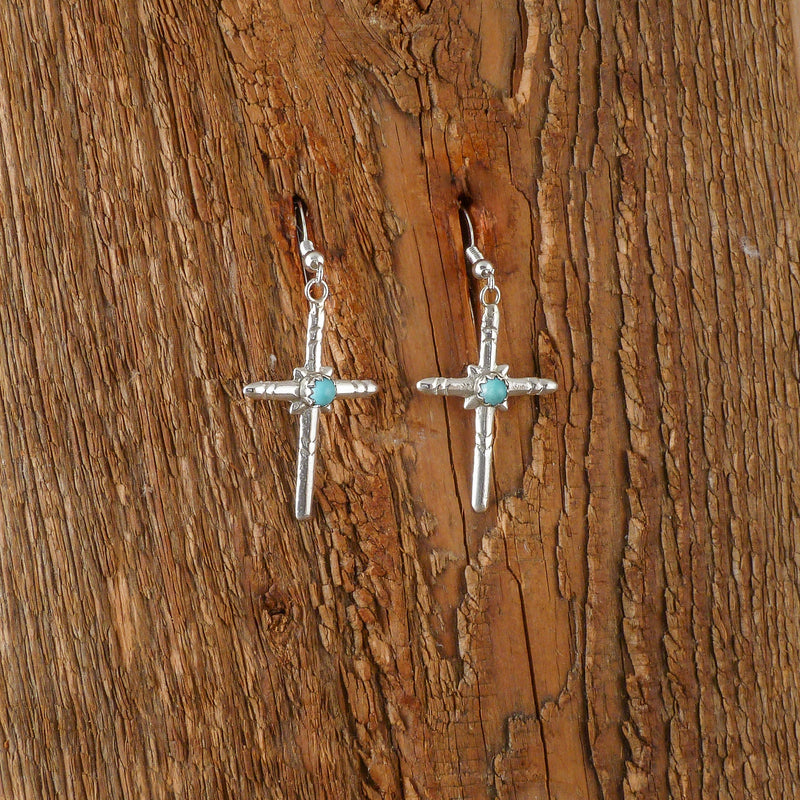 Lorraihe Chee Turquoise Cross Earrings