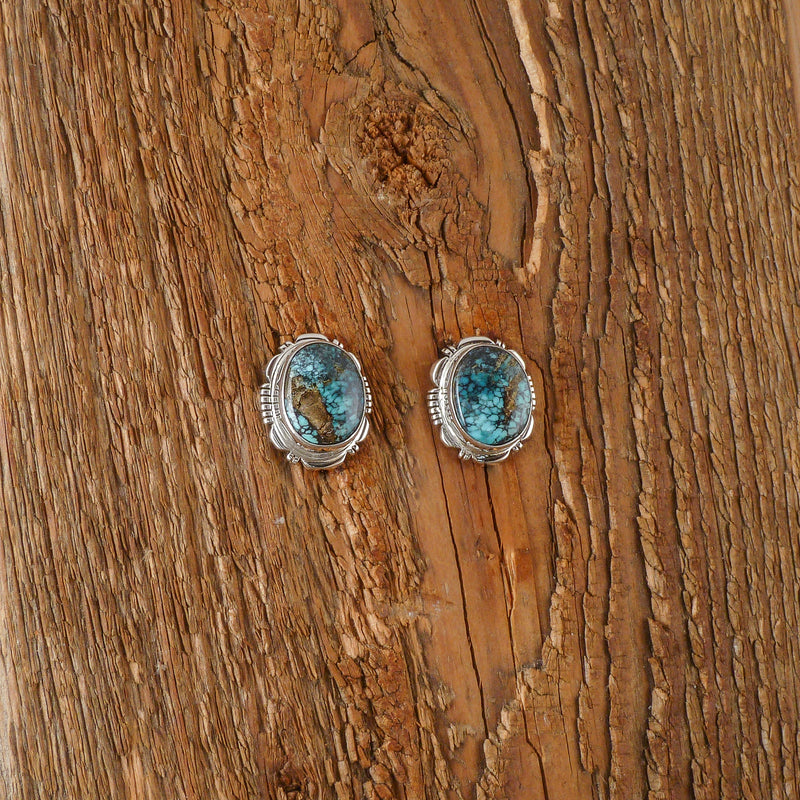 Speckled Turquoise Round Earrings