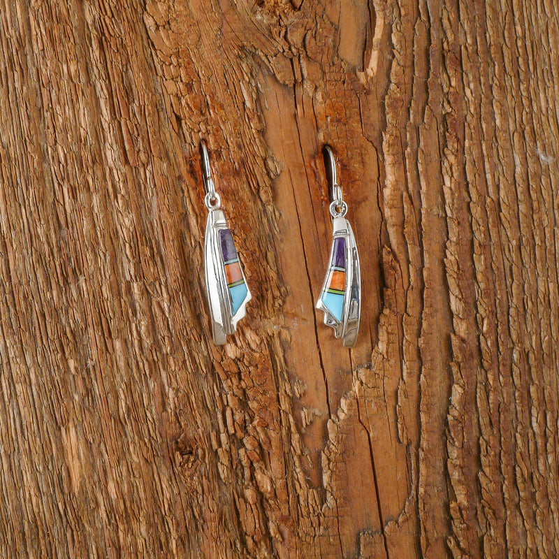 Multi Stone Inlay Earrings