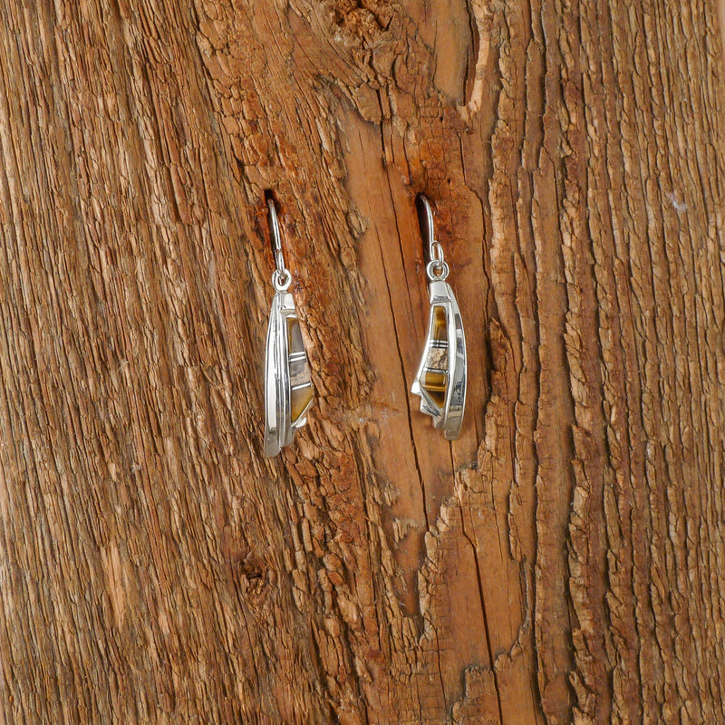 Picture Jasper and Tiger's Eye Inlay Earrings