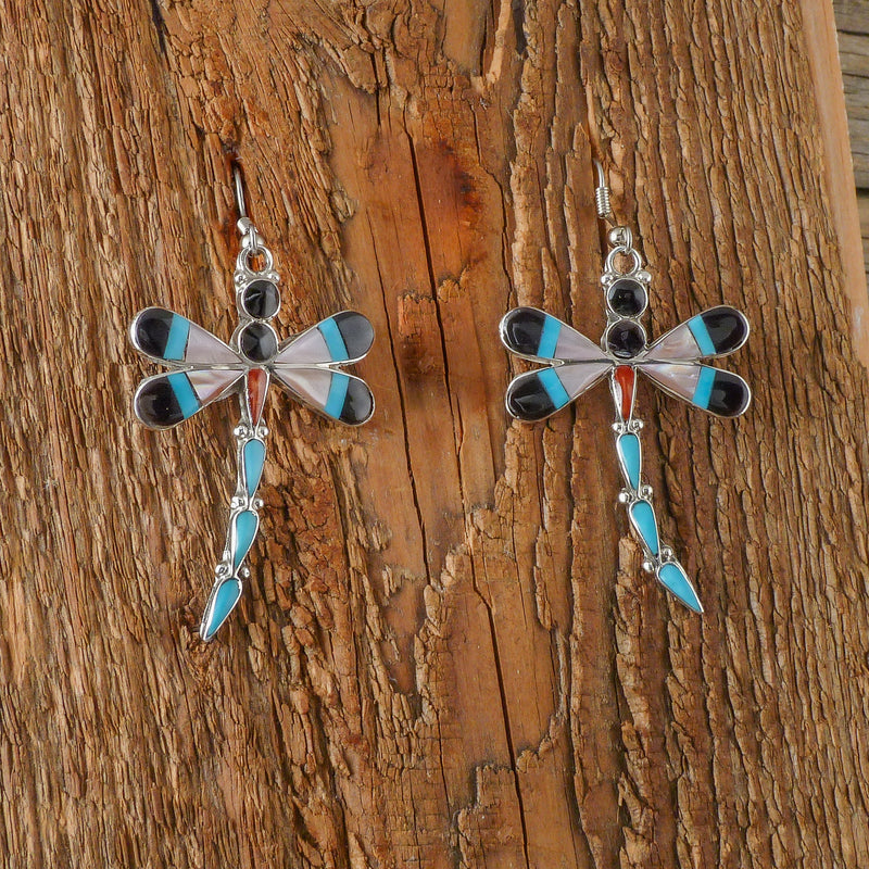 Angus Ahiyite Dragonfly Inlay Earrings