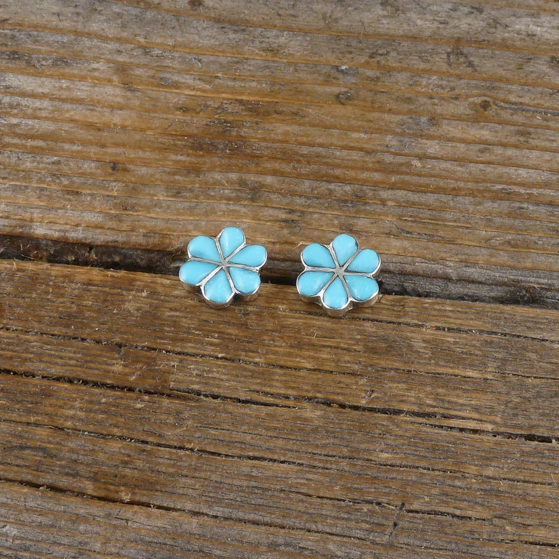 Turquoise Flower Petal Earrings